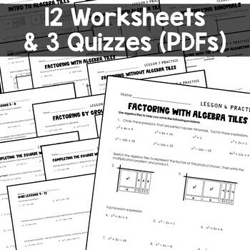 Algebra Tiles Lessons for Polynomials by Rise over Run | TpT