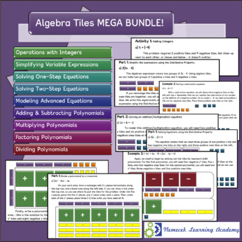 Preview of Algebra Tiles MEGA BUNDLE!!!