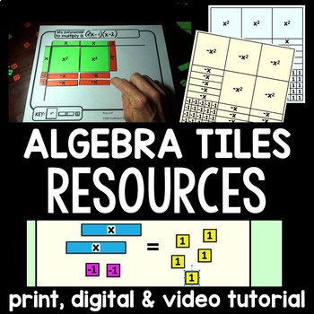 Preview of Algebra Tiles Resources - print and digital