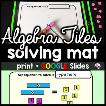 Preview of Algebra Tiles for Solving Equations - print and digital