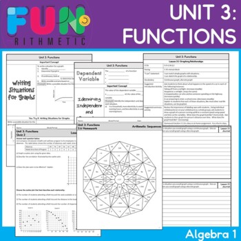 Preview of Algebra Unit 3: Functions | Print & Digital