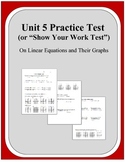 Algebra: Unit 5 Practice Test or Review on Linear Equation