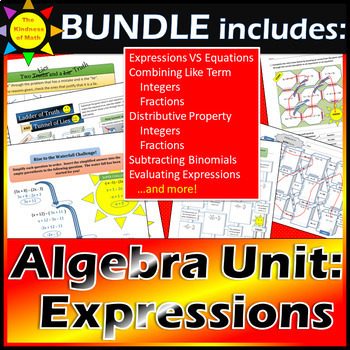 Preview of Algebra Unit: Simplifying Expressions Bundle