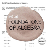 FOUNDATIONS of Algebra Unit Test CC Algebra 1