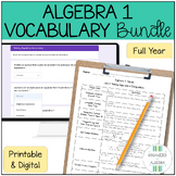 Algebra Vocab Google Forms and Printable