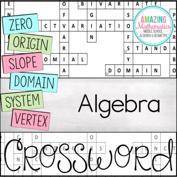 Preview of Algebra Vocabulary Crossword