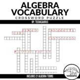 Algebra Vocabulary Crossword Puzzle Math Sub Lesson Plans