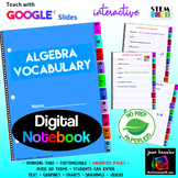 Algebra Vocabulary Interactive Digital Notebook