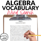 Algebra Vocabulary Terms Word Search - Math Worksheet - Ma