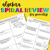 Algebra Weekly Review for Geometry Students