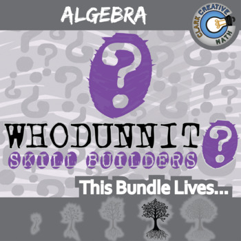 Preview of Algebra Whodunnit Activity Bundle - Printable & Digital Game Options