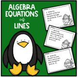 Algebra Writing Equations of Lines Task Cards Activity Win