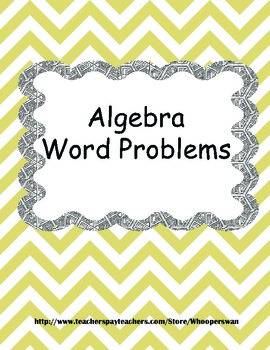 Preview of Algebra Word Problems Worksheets