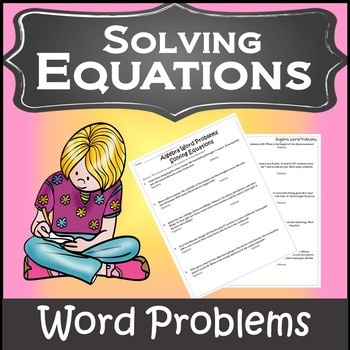 Algebra: Word Problems {Algebra 1 Worksheet} {Algebra Word ...