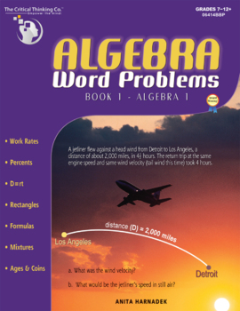 Preview of Algebra Word Problems Book 1 (Algebra I) Workbook for Grades 7-12+