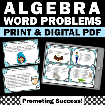 Preview of Pre Algebra 1 Multiplication and Division Word Problems Fractions Money 6.EE.B.7