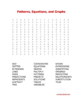 Preview of Algebra Word Search Book 1
