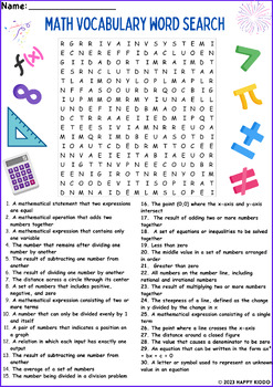 Preview of Algebra Word Search Puzzle Activity