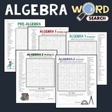 Algebra Word Search Puzzles Bundle Math Vocabulary Activit