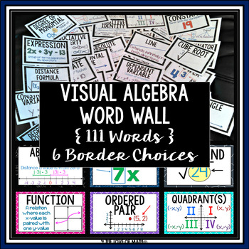 Preview of Algebra Word Wall (111 Words!)