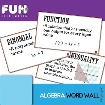 Preview of Algebra Word Wall