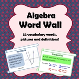 Algebra Word Wall (ESL Friendly)