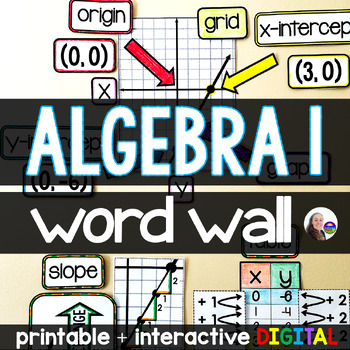 Preview of Algebra Word Wall | Algebra 1 Vocabulary