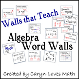Algebra Word Wall, Walls that Teach, 100+ Concepts