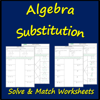 Preview of Algebra Worksheets - Substitution