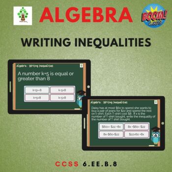 Preview of Algebra : Writing Inequalities Boom card
