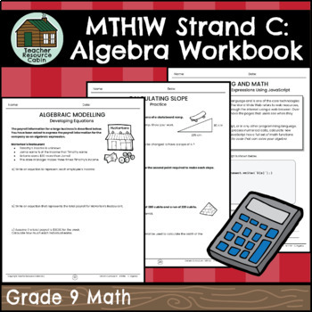 Preview of Algebra and Coding Workbook (Grade 9 Ontario Math MTH1W) New 2021 Curriculum