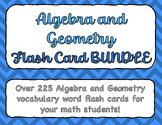 Algebra and Geometry Flash Cards BUNDLE for High School St