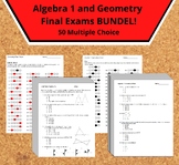 Algebra and Geomtery - 50 Multiple Choice Final Exams - Editable!