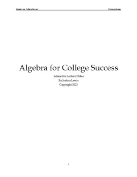 Preview of Algebra for College Success