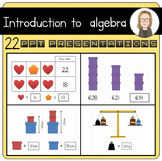 Algebra picture puzzles introduction - powerpoints and wor