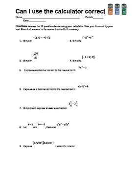 Preview of Algebra practice with TI84 graphing calculator