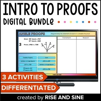 Preview of Algebraic, Angle, and Segment Proofs Digital Geometry Activity BUNDLE