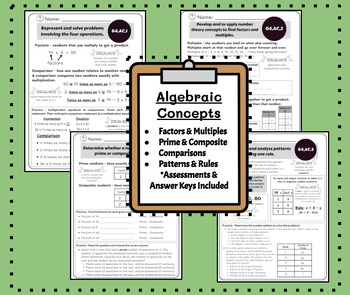 Preview of Algebraic Concepts Spiral Review - PSSA Test Prep