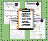 Algebraic Concepts Spiral Review - PSSA Test Prep