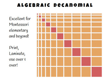 Preview of Algebraic Decanomial - Great for Montessori Upper Elementary!