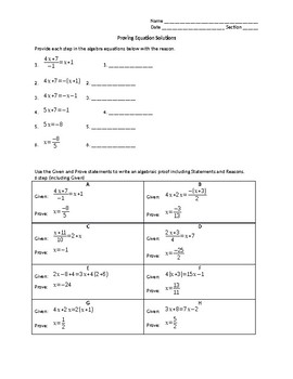 Preview of Algebraic Equations (Supporting with Reasons) Geometry Logic/ Proof Problems