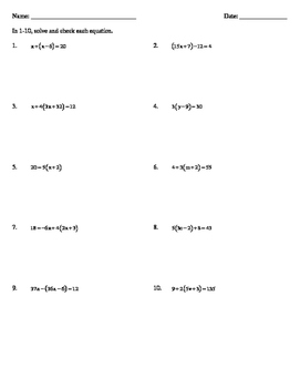 equations and inequalities homework 2 answer key