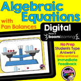 Algebraic Equations with Pan Balances Digital Boom Cards D