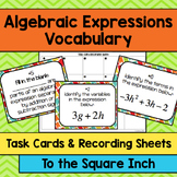 Algebraic Expression Vocabulary Task Cards | Math Center P