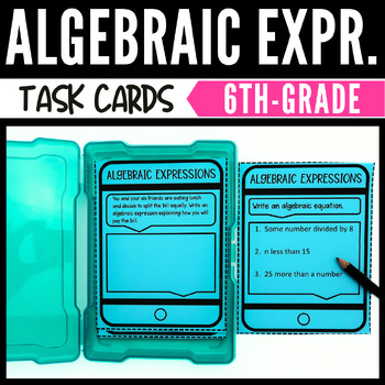 Preview of Algebraic Expressions Task Cards