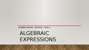 Preview of Algebraic Expressions