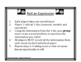 Algebraic Expressions Activity Printable