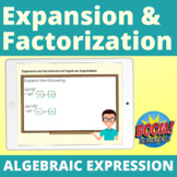 Algebraic Expressions Boom Cards Expansion and Factorization