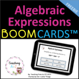 Algebraic Expressions Boom Digital Task Cards