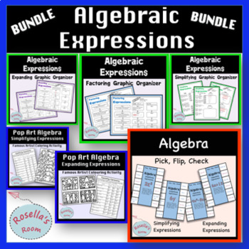 Preview of Algebraic Expressions Graphic Organizers and Activity Bundle